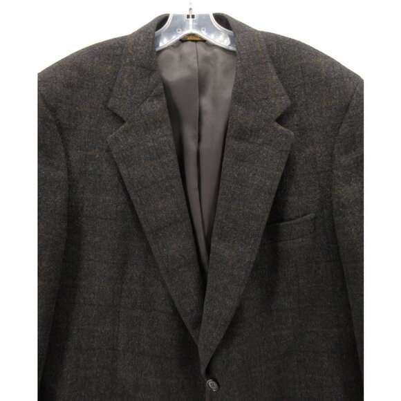 VINTAGE Brooks Brothers Sport Coat 44 Blazer Camel Hair Windownpane * - Picture 2 of 15